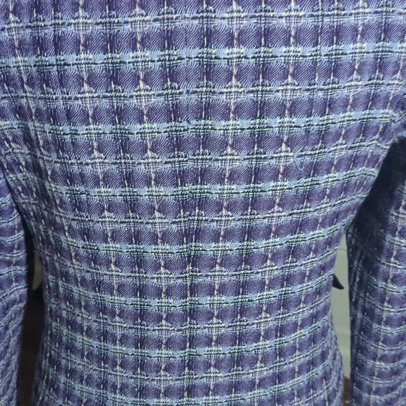 Pendleton Lavender Purple Plaid Blazer 100% Wool Tab Sleeves Cropped Sz 10P - Picture 7 of 11